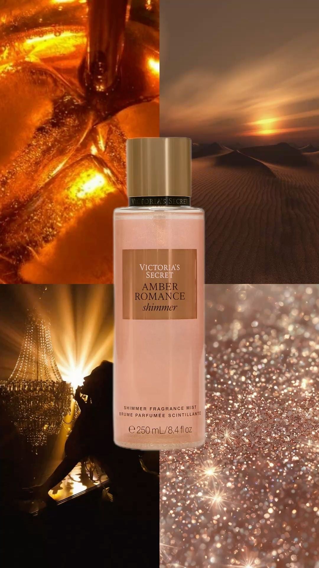 Body Splash Amber Romance Shimmer - 250ml