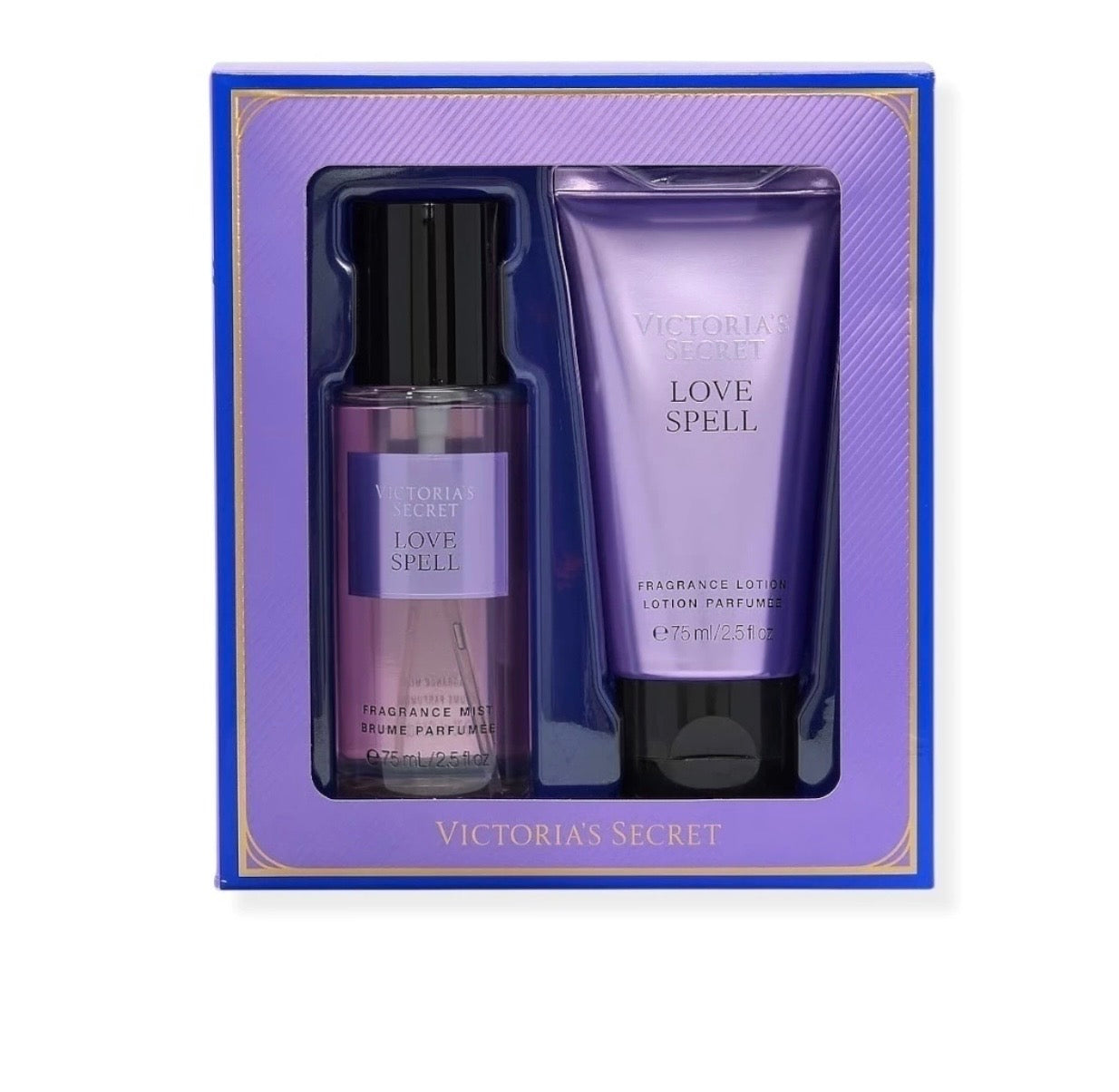 Kit Body Splash e Hidratante Travel Size Love Spell - 75ml