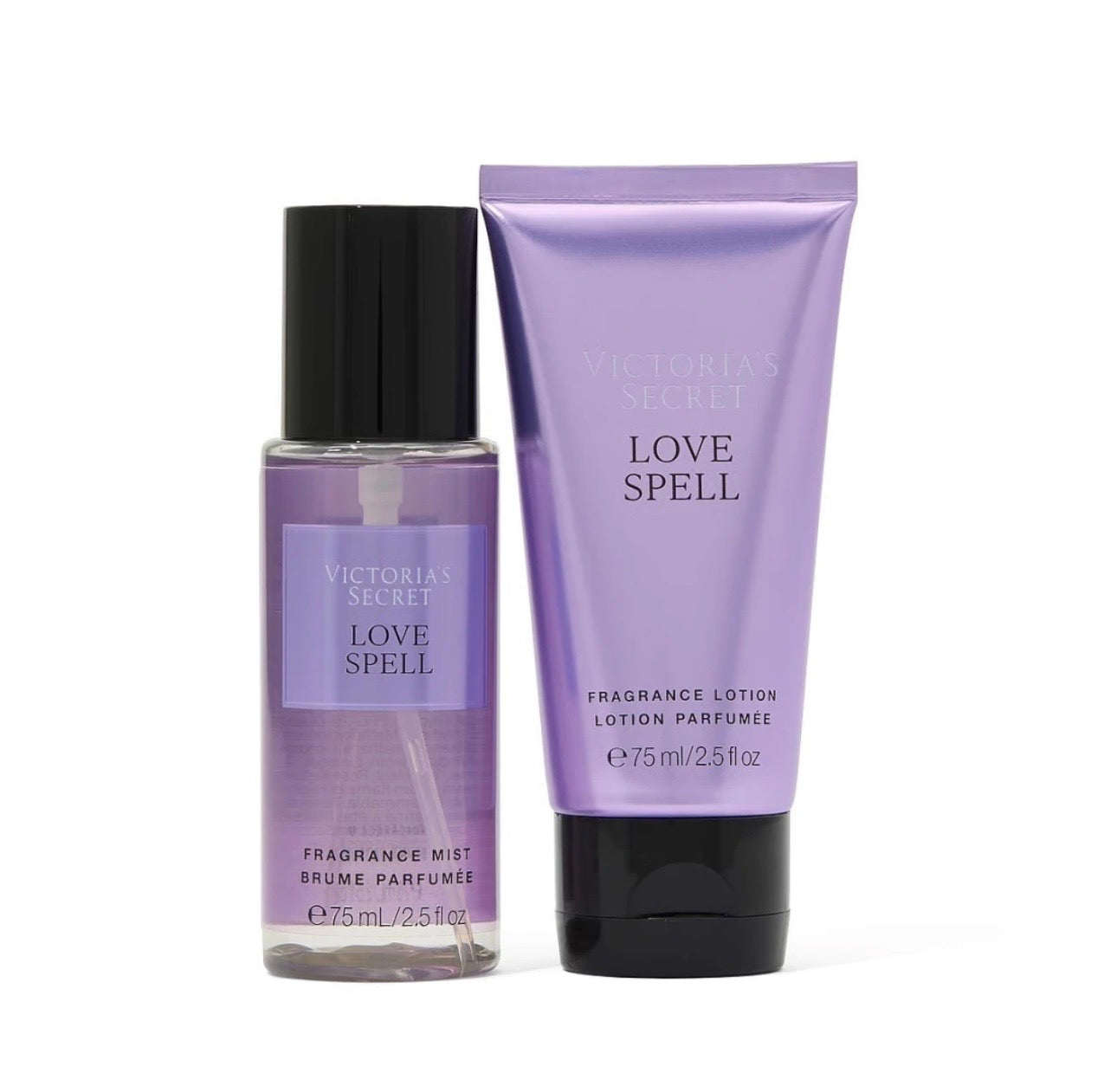 Kit Body Splash e Hidratante Travel Size Love Spell - 75ml