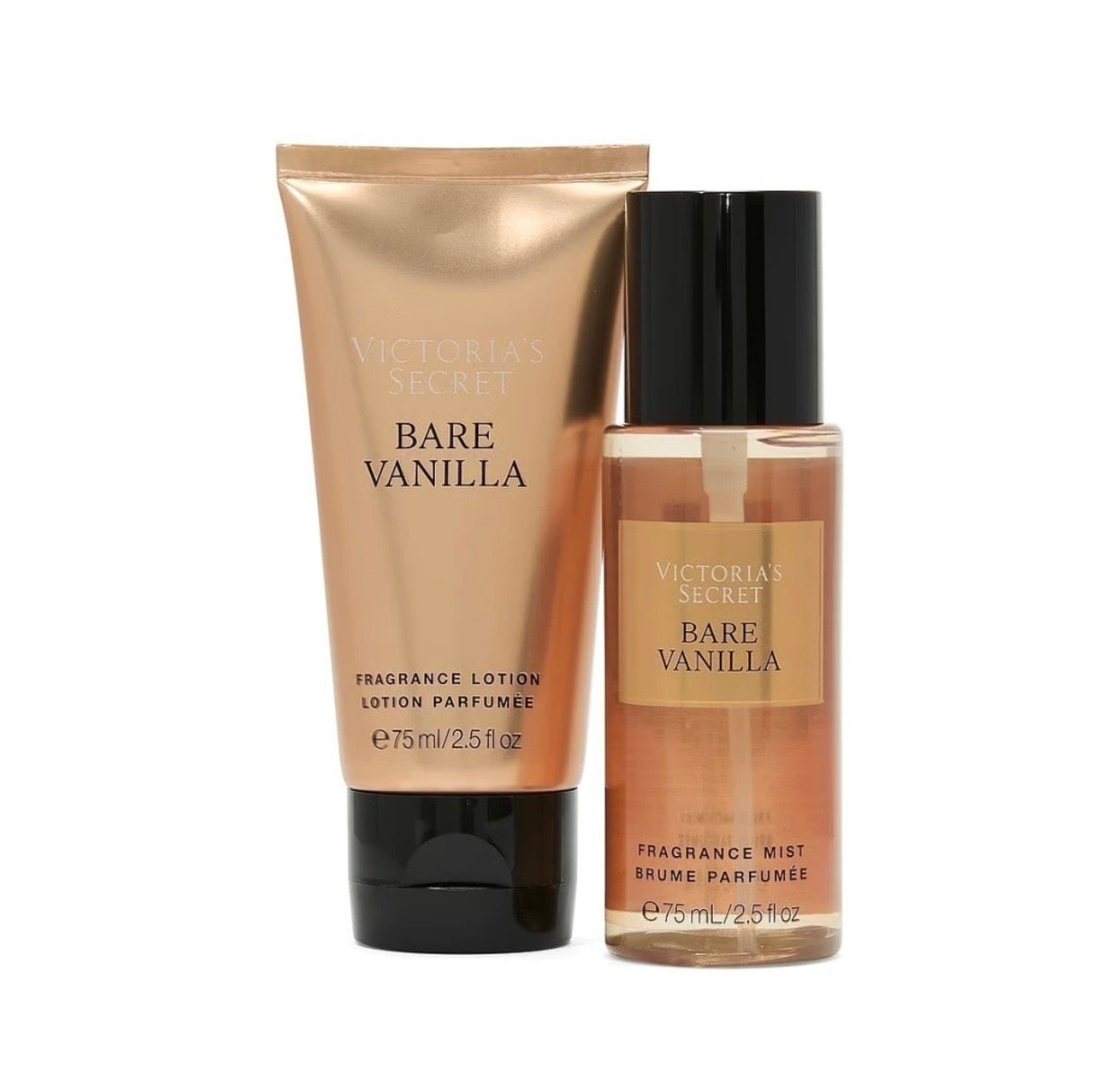 Kit Body Splash e Hidratante Travel Size Bare Vanilla - 75ml