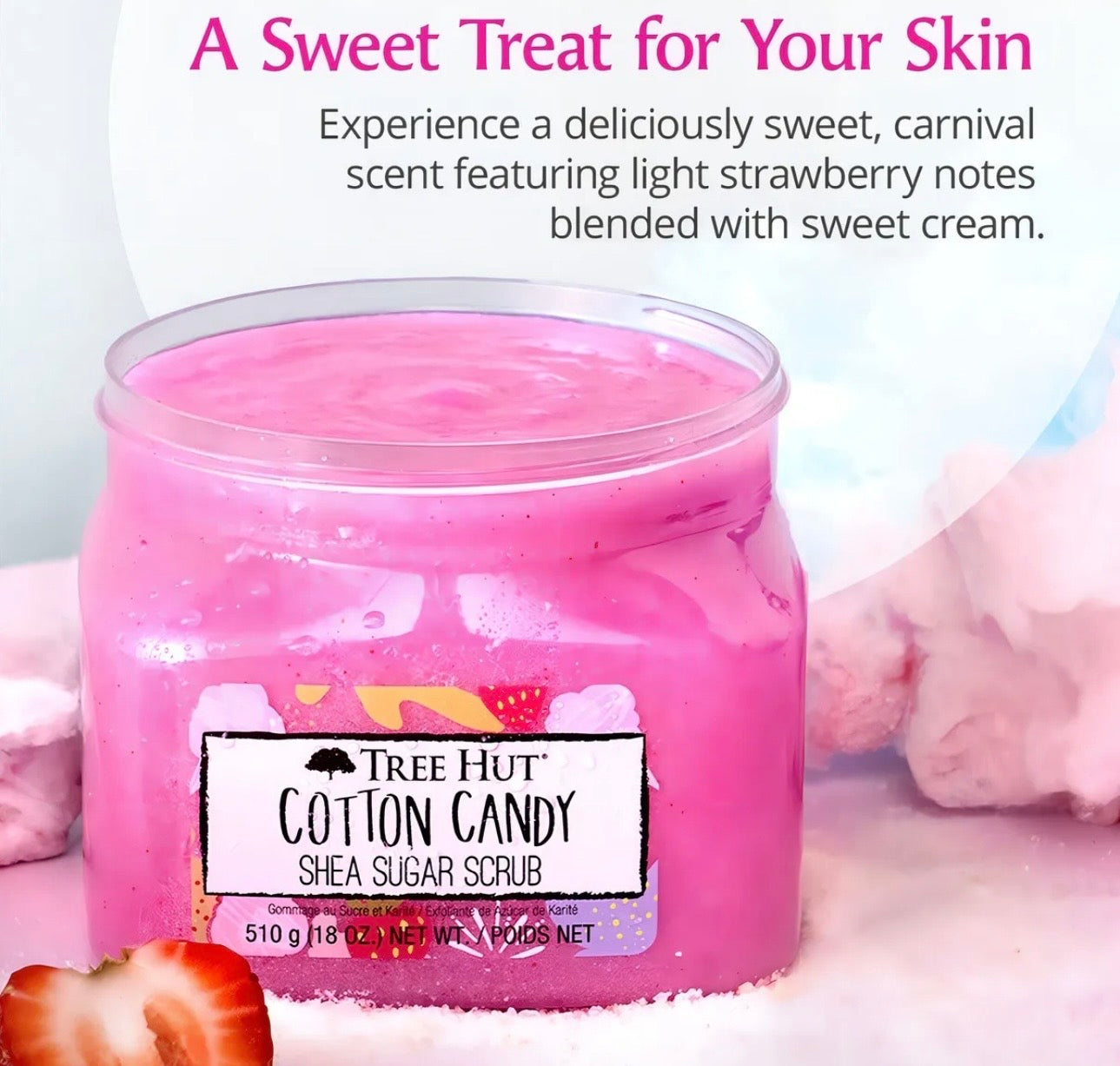 Esfoliante Corporal Cotton Candy Tree Hut - 510g