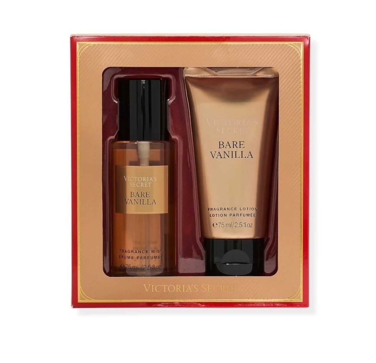 Kit Body Splash e Hidratante Travel Size Bare Vanilla - 75ml